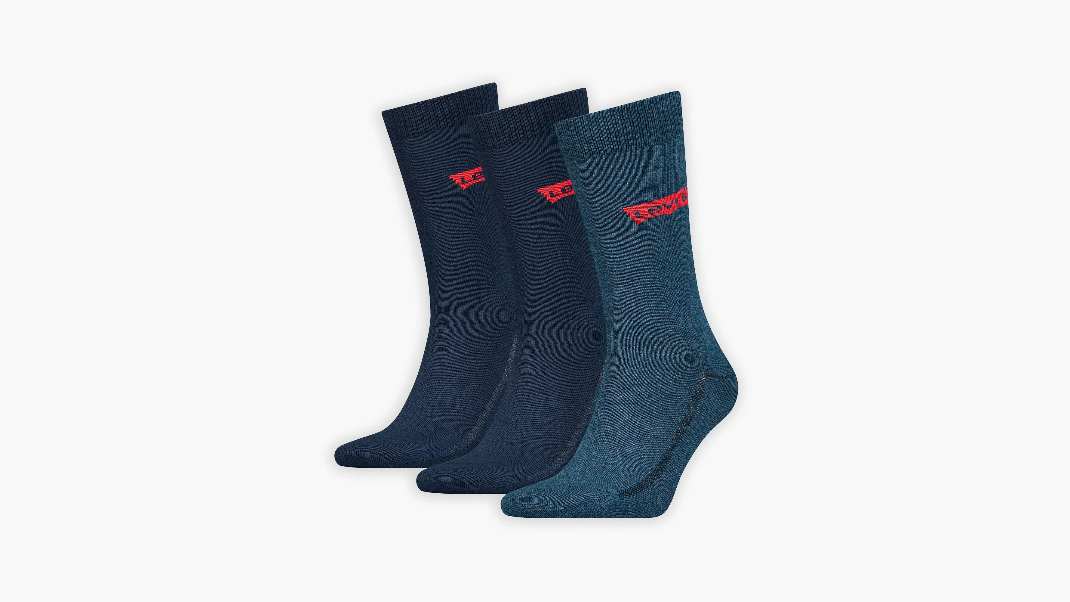 Calcetines De Altura Estándar Levi's® De Algodón Reciclado Con El Logo Batwing: Paquete De 3